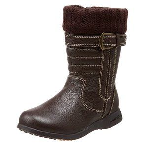 pediped Flex Infant Toddler Julia Tall Boot Dark Brown Knit Cuff Zip